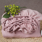 美单法国进口布料亚麻床笠纯色简约床垫罩单件抑菌吸湿纯亚麻床罩