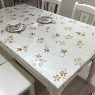 PVC桌布防水防油防烫软质玻璃塑料桌垫透明磨砂台布免洗茶几垫