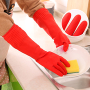 乳胶手套加厚橡胶防水加长耐用型厨房清洁家务洗碗洗衣服皮手套