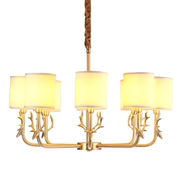 美式全铜动物金色鹿角吊灯 欧式高档餐厅酒店卧室客厅大型纯铜灯