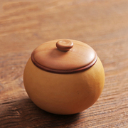 纯天然葫芦茶叶罐小号密封罐，竹木制存储醒茶叶，筒便携普洱包装盒
