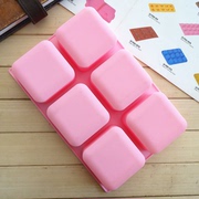 6连圆角正方形模具DIY手工皂冷制皂硅胶模具蛋糕出皂150G