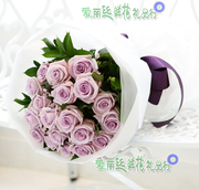 紫玫瑰花束北京朝阳区鲜花速递国贸呼家楼送花cbd鲜花店