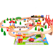 小火车木制城市轨交通玩具电动火车套装儿童3-6岁5男孩宝宝过家家