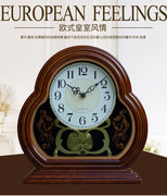 田园静音台钟卧室客厅钟表摆件欧式桌面小钟台式钟座钟时钟