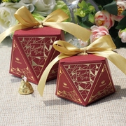 锦尚钻石糖盒个性创意烫金欧式喜糖盒子婚庆礼盒大小喜糖袋子