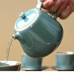 天若有情台湾宜龙EILONG茶具配件绿翠玉兔毫釉茶壶西施壶