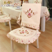 欧式田园绣花餐桌布艺椅套，餐椅垫加厚椅子坐垫套装多款式