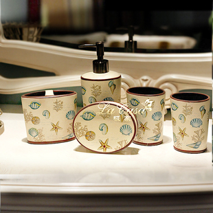 欧式复古陶瓷卫浴，四五件套装美式漱口杯浴室卫生间结婚