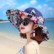 沙滩帽子女夏天时尚，百搭遮阳帽户外出游可折叠防晒防紫外线太阳帽
