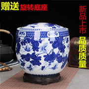 景德镇茶叶罐陶瓷罐15斤大号普洱茶罐密封陶罐家用有盖茶罐储物罐