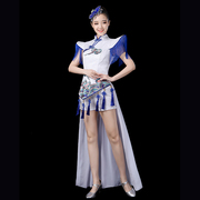 打鼓服装2023中国风舞蹈服装水鼓扇子舞演出服腰鼓旗袍女成人