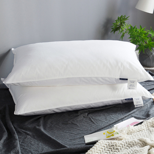 纯棉蓬松酒店枕芯纯白色3D超细纤维可水洗柔软舒适全棉枕头单人