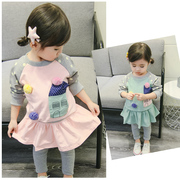 女宝宝洋气套装女童秋装套装0一1-2-3岁韩版潮两件套婴幼儿衣服女