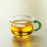 加厚玻璃茶杯功夫茶杯，玻璃茶具品茗杯带把花，茶杯咖啡杯小茶杯