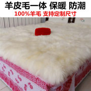 100%纯羊毛床垫皮毛，一体羊皮褥子羊羔绒软垫，家用加厚学生宿舍垫褥