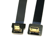 航拍FPV专用Micro HDMI转Mini HDMI高清线 90度下弯头FPC软排线