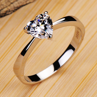 美国莫桑石钻石戒指，女款戒指婚戒时尚印记，950带证书p6185