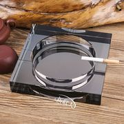 烟灰缸水晶玻璃烟缸创意个性，特大号欧式ktv高档办公室方形烟灰缸