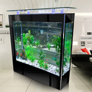 屏风玻璃生态鱼缸1米1.2米1.5米隔断屏风中型生态水族箱