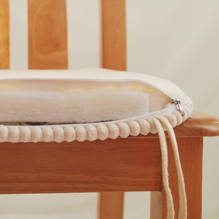 椅垫欧式餐椅垫坐垫布艺，加厚防滑餐桌椅垫子凳，垫带绑带屁股垫座垫