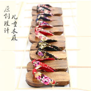 儿童木屐男女日本木屐，cosplay儿童拖鞋木头鞋，日式卡通人字凉拖鞋