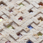 名玛汇七彩石材马赛克瓷砖玄关凹凸立体艺术天然大理石墙砖背景墙