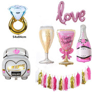 婚车新娘新郎铝箔气球LOVE气球香槟气球浪漫婚礼装饰流苏生日派对