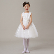 韩版儿童礼服女公主裙女童装连衣裙春夏款钢琴演出服生日花童婚纱