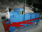 托马斯火车头雕塑卡通火车大摆件玻璃钢儿童火车工艺品儿童乐园