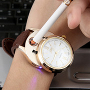 手表充电打火机防风超薄创意个性USB金属男士 电弧腕表电子点烟器