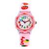 可爱粉色3d草莓女孩学生，手表童话图案，日本机芯防水儿童指针式手表