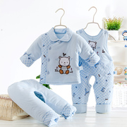 婴儿棉衣套装加厚冬季0-1岁男女，宝宝冬装3-6个月新生儿棉袄三件套
