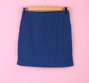 麦系列63msl162女品牌夏半身裙显瘦宝蓝色包臀短裙，一步裙职业裙
