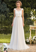 米白色希腊女神长裙新娘，伴娘团结婚敬酒度假演出长款雪纺晚礼服裙