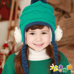 新款韩版冬季儿童帽 加绒护耳帽宝宝帽子 男童