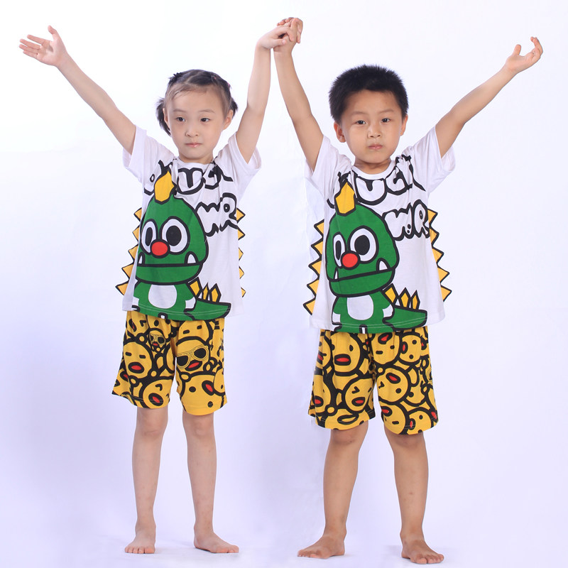 爱情公寓<em>恐龙</em>动物<em>睡衣</em> 夏季纯棉中小<em>学生</em>短袖