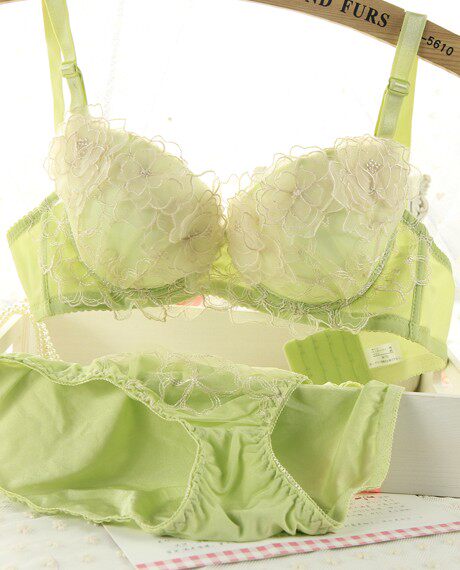 <em>立体花朵刺绣</em>少女士<em>文胸套装</em>加厚内衣小胸罩蕾