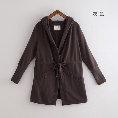 <em>初语</em>风衣<em>外套女</em>薄款 2014新款 <em>春秋</em>中长款连帽