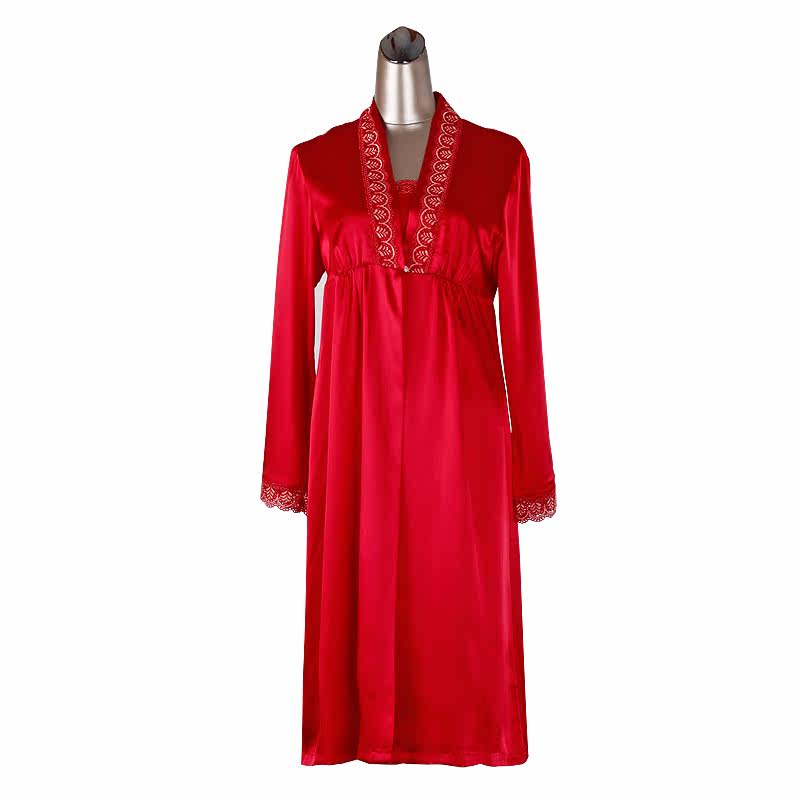 正品 碧美妮6020<em>春秋女睡衣</em> <em>仿真丝</em>吊带睡袍两