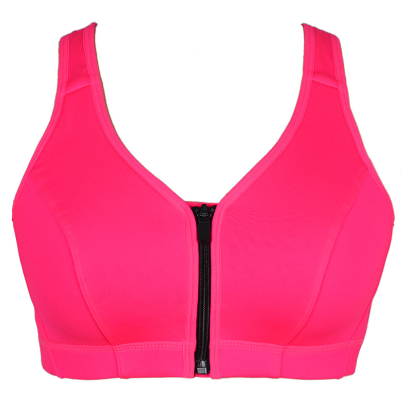 专业高强度防震背心式运动<em>文胸前扣拉链无钢圈</em>