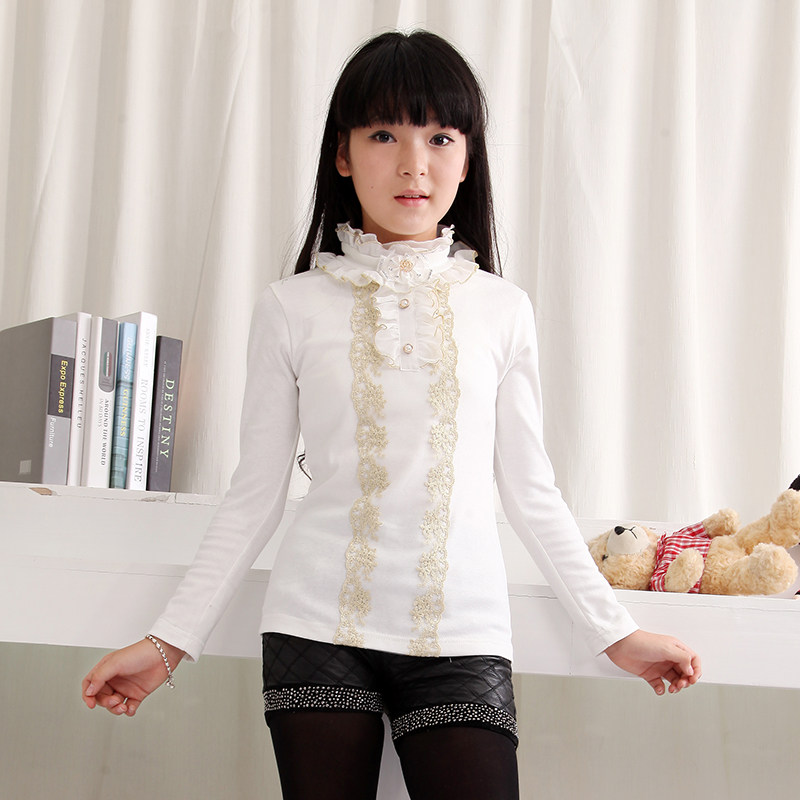 2013新款女童大童中童打底衫<em>少女装长袖</em>T恤秋