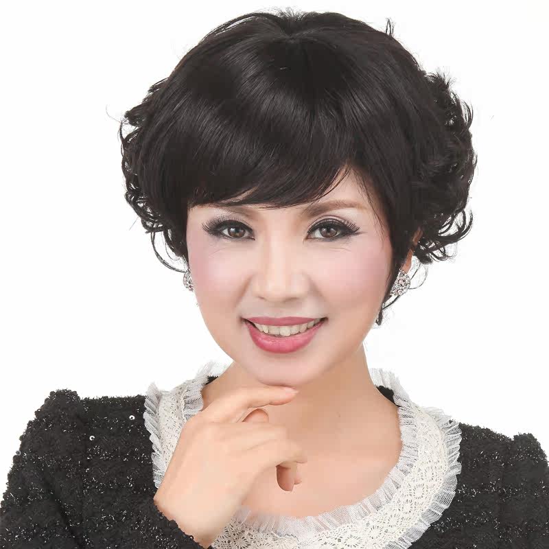 美蝶 中老年妈妈短发 女 短卷发蓬松假发 <em>反翘</em>妈