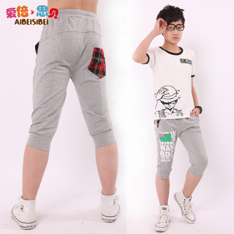 <em>儿童马裤男</em>大童夏装7分裤7-8-9-10-11-13-14-1