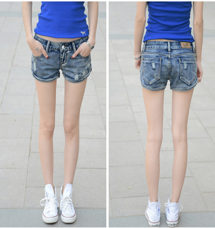 2014新款破洞<em>大码</em>显瘦<em>女牛仔短裤夏</em>韩版潮修