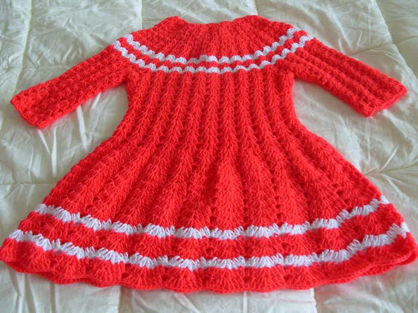 纯手工编织钩织<em>儿童</em>宝宝绒<em>毛衣连衣裙</em>|一淘网