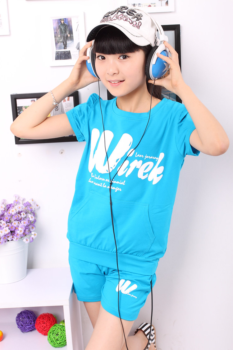 <em>12 13岁女孩</em>童装女童<em>短裤</em>套装中大童女装夏装