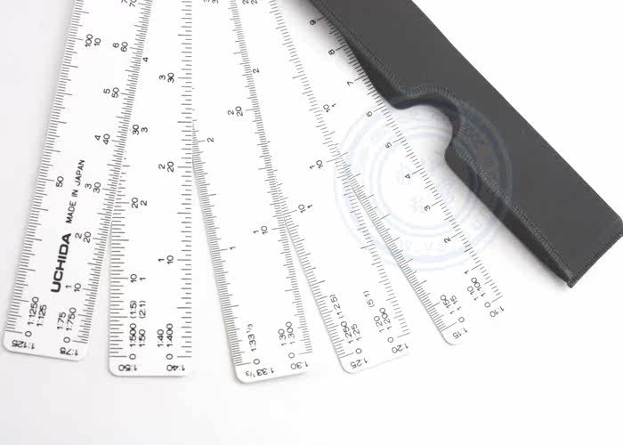 Линейка для черчения 日本原装 内田 uchida 扇形比例尺 设计比例尺 内田扇形尺 品