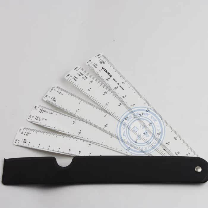 Линейка для черчения 日本原装 内田 uchida 扇形比例尺 设计比例尺 内田扇形尺 品