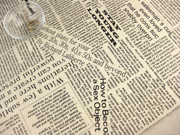 棉麻布料 英文报纸 桌布靠垫批发 台板印花 现货